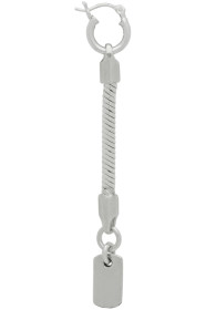 Martine Ali - Silver Dog Tag Drop Single Earring
