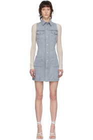 Helmut Lang - 灰色牛仔衬衫连衣裙