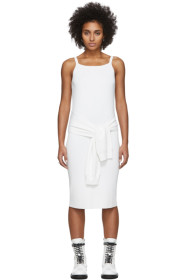 Helmut Lang - White Rayon Tie Waist Dress