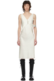 Helmut Lang - White Double Satin Sash Dress