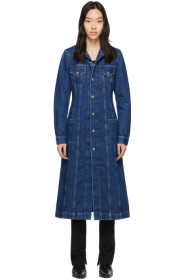 Helmut Lang - Blue Denim Long Trucker Coat