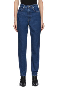 Helmut Lang - Blue Denim Femme Hi Spikes Jeans