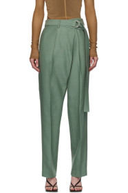 Helmut Lang - Green Silk Wrap Trousers