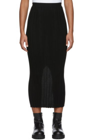 Helmut Lang - Black Wool Rib Skirt
