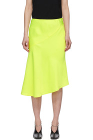 Helmut Lang - Yellow Double Satin Asymmetric Skirt