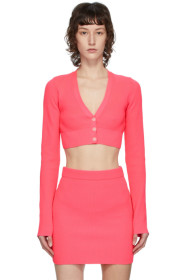 Helmut Lang - Cardigan écourté rose Essential