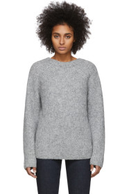 Helmut Lang - Grey Wool & Alpaca Ghost Sweater
