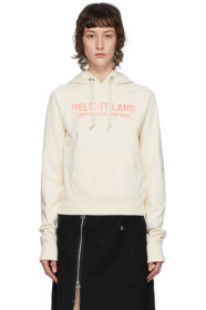 Helmut Lang - Pull à capuche blanc cassé Slim