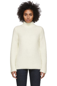 Helmut Lang - White Wool & Alpaca High Neck Turtleneck