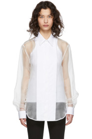 Helmut Lang - 白色 Tux 透明衬衫