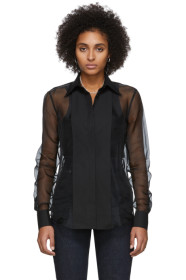 Helmut Lang - Black Sheer Tux Shirt