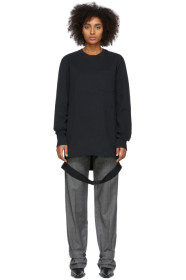 Helmut Lang - Black Side Strap Long Sleeve T-Shirt