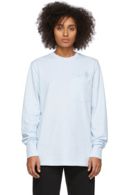Helmut Lang - Blue Raised Embroidery Long Sleeve T-Shirt