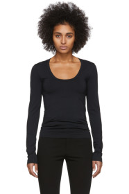 Helmut Lang - Black Scoop Neck Long Sleeve T-Shirt