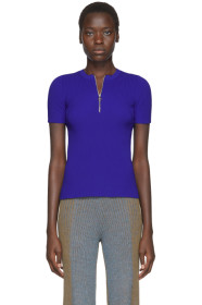 Helmut Lang - Blue Essential Zip Sweater