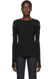 Helmut Lang - Black Rib Slash Long Sleeve T-Shirt