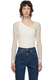 Helmut Lang - White Sheer Hosiery T-Shirt