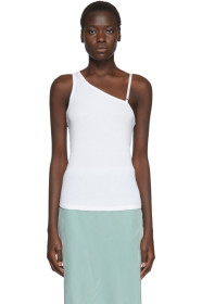 Helmut Lang - White One Shoulder Tank Top