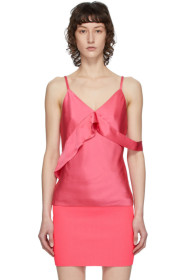Helmut Lang - Débardeur en satin rose Double Sash