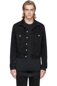Helmut Lang - Blouson camionneur en denim noir Monogram Masc