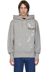Helmut Lang - Pull à capuche gris Painter Standard