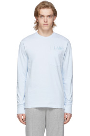 Helmut Lang - T-shirt à manches longues bleu Raised Embroidery