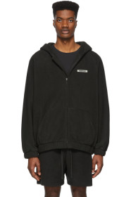 Essentials - Black Polar Fleece Hoodie