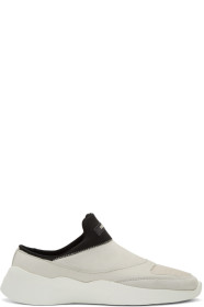 Essentials - Beige & Black Laceless Backless Sneakers