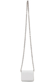 Maison Margiela - Sac portefeuille embossé façon croco à chaîne blanc Stitch