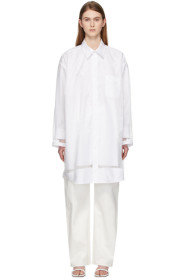 Maison Margiela - White Sheer Overlay Shirt Dress