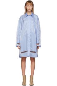Maison Margiela - Blue Sheer Overlay Shirt Dress