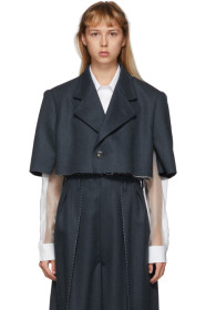 Maison Margiela - Blue Wool Cropped Blazer