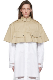 Maison Margiela - Beige Cropped Cape Jacket
