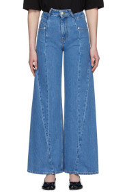 Maison Margiela - Blue Décortiqué Asymmetric Wide-Leg Jeans
