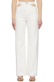 Maison Margiela - White Wide-Leg Cut-Out Jeans