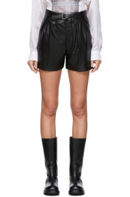 Maison Margiela - Black Faux-Leather Shorts