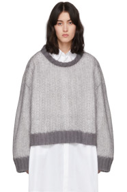 Maison Margiela - Grey & White Crewneck Sweater