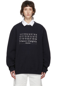 Maison Margiela - 海军蓝徽标套头衫