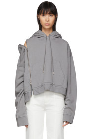 Maison Margiela - Pull à capuche et glissière gris Multi-Wear