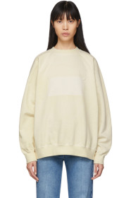 Maison Margiela - Pull molletonné blanc cassé Memory Of Label