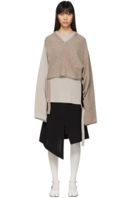 Maison Margiela - Brown & Beige Wool Gauge 7 Sweater