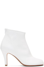 Maison Margiela - Bottes à talons aiguille blanches Tabi