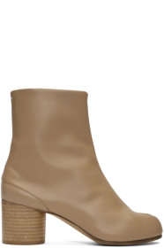 Maison Margiela - Bottes beiges Mid Heel Tabi