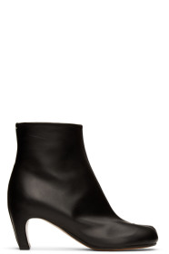 Maison Margiela - Black Leather Tabi Ankle Boots