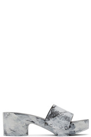 Maison Margiela - Black Painted Tabi Slip-On Heeled Sandals