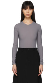 Maison Margiela - Body à manches longues en jersey gris