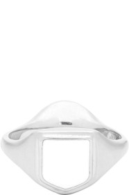 Maison Margiela - Bague en émail argentée et blanche