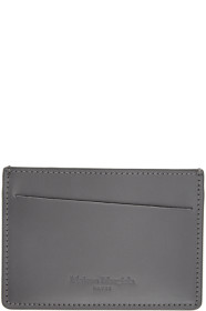 Maison Margiela - Black & Grey Leather Card Holder