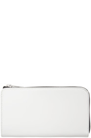 Maison Margiela - White & Black Calfskin Zip-Around Wallet