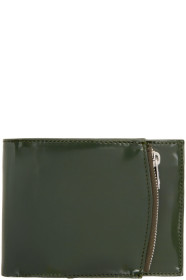 Maison Margiela - Portefeuille à glissière vert Folded